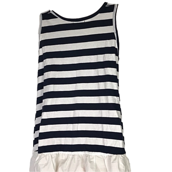 KR DABA - Black & White Striped Frilled Bottom Top - Picture 4 of 6